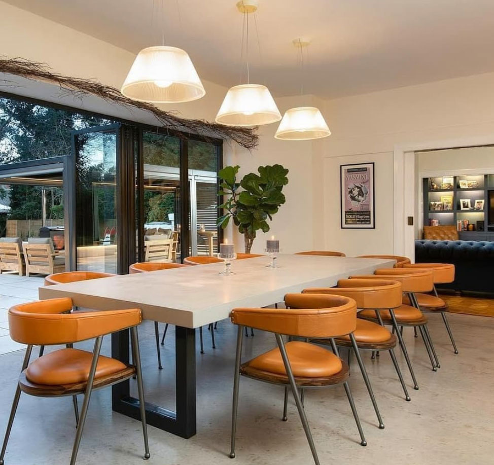 10 seater concrete dining table