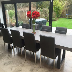 10 seater concrete dining table
