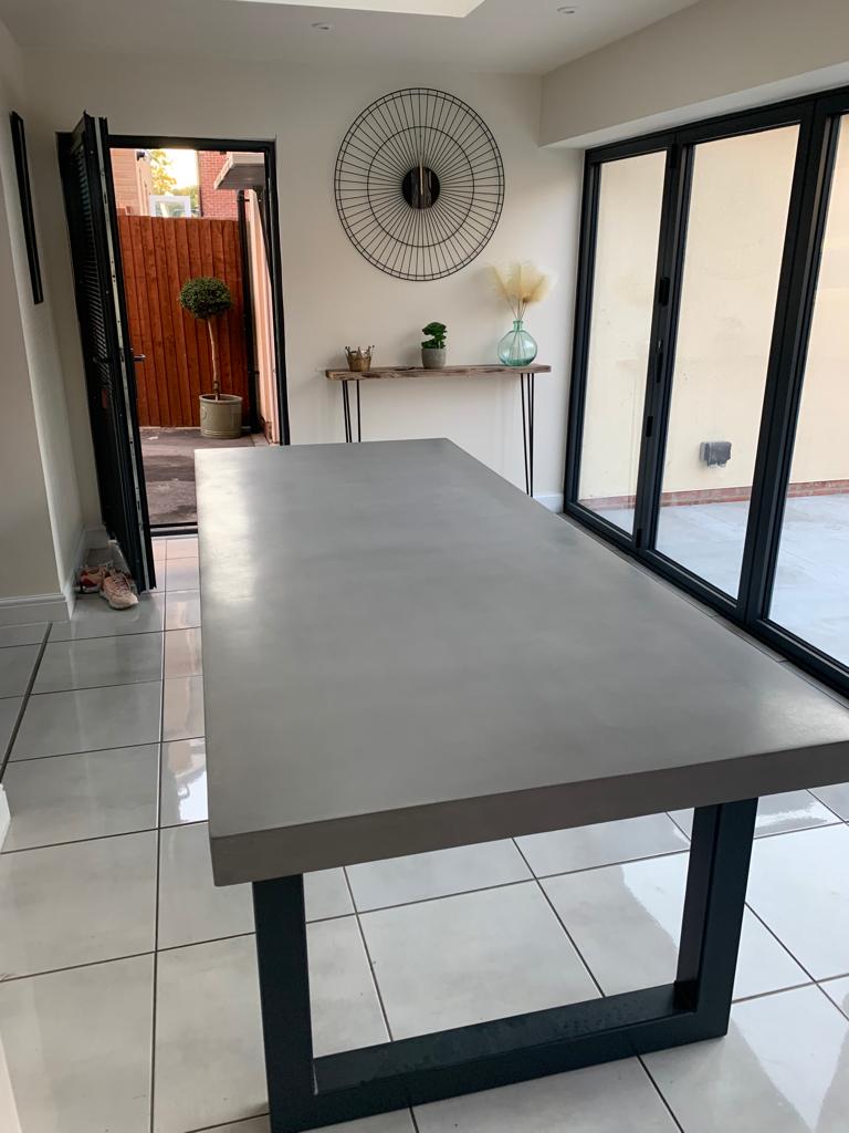 2.8m x 900mm x 75mm in Mid Grey with Oversized Base - Daniel Polished ...