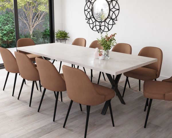 10 Seater White Concrete Table | 2.4m - Image 5