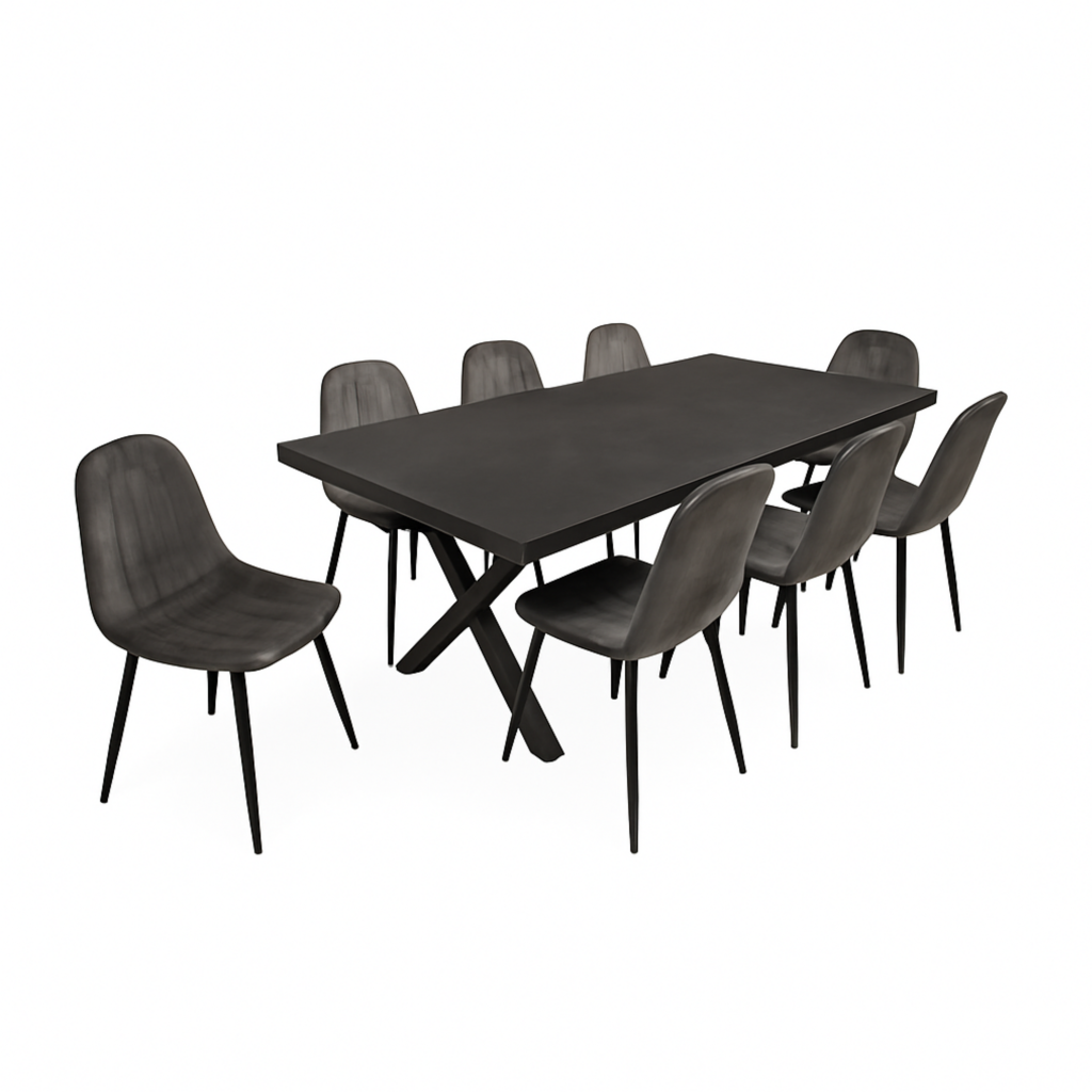 Charcoal 8 Seater Polished Concrete Table | by Daniel