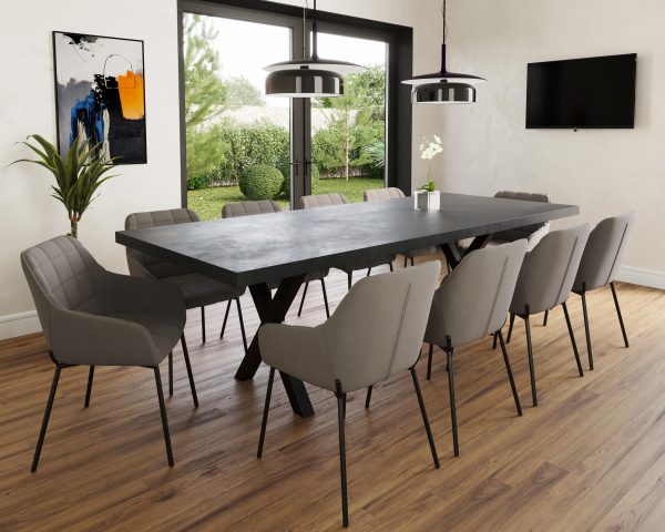 10 Seater Charcoal Grey Concrete Table | 2.4m - Image 6