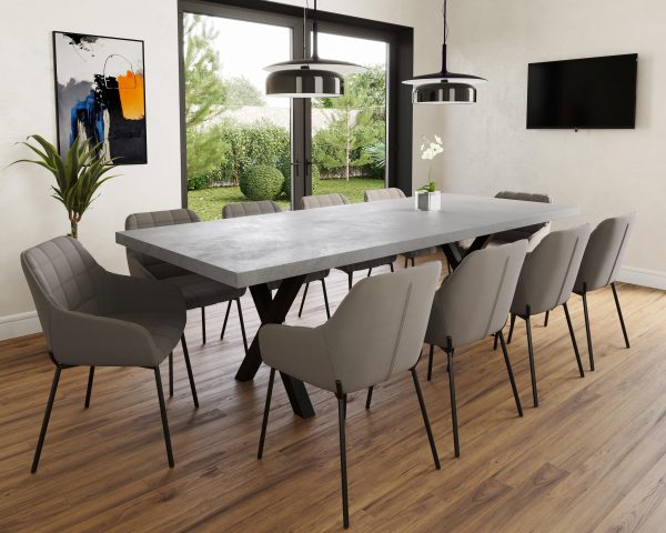 10 Seater Light Grey Concrete Table | 2.4 - Image 4