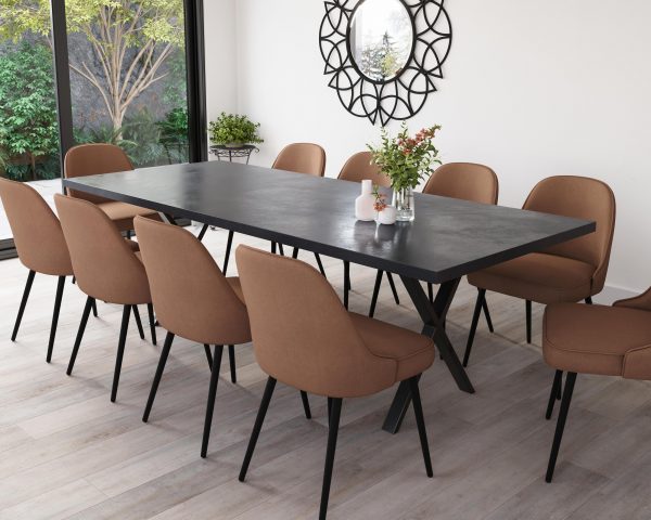 10 Seater Charcoal Grey Concrete Table | 2.4m - Image 7
