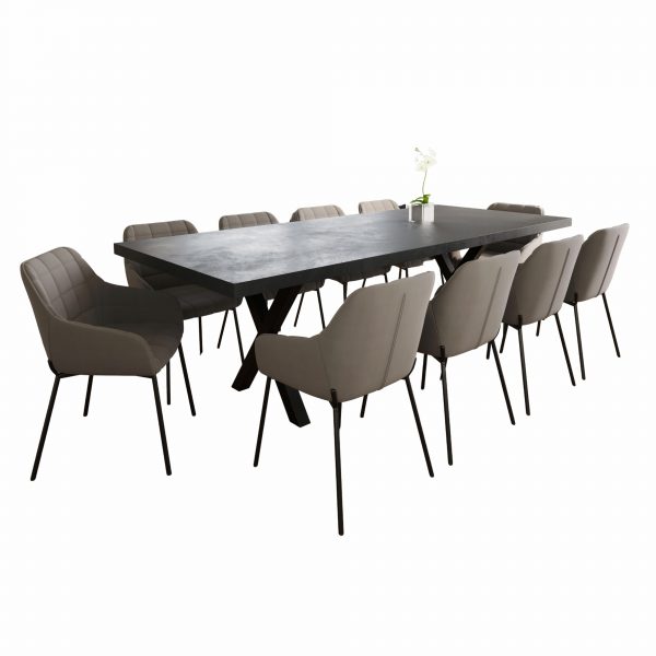 10 Seater Charcoal Grey Concrete Table | 2.4m