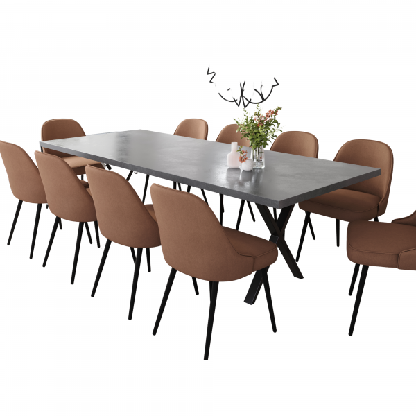 10 Seater Mid-Grey Concrete Table | 2.4m