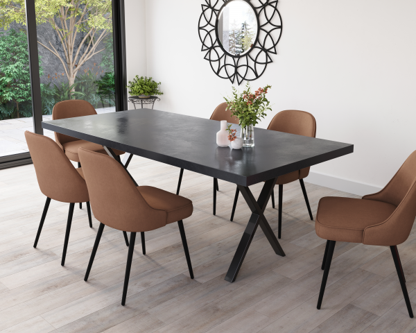 6 Seater Charcoal Grey Concrete Table | 1.6m - Image 5