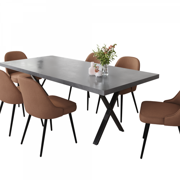 6 Seater Mid-Grey Concrete Table | 1.6m