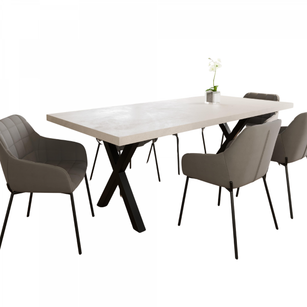 6 Seater White Concrete Table | 1.6m