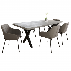 6 Seater Light Grey Concrete Table | 1.6m