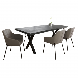 6 Seater Charcoal Grey Concrete Table | 1.6m