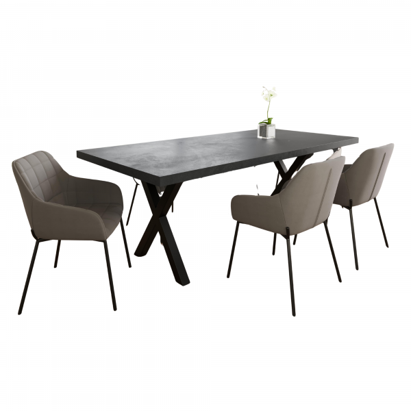 6 Seater Charcoal Grey Concrete Table | 1.6m