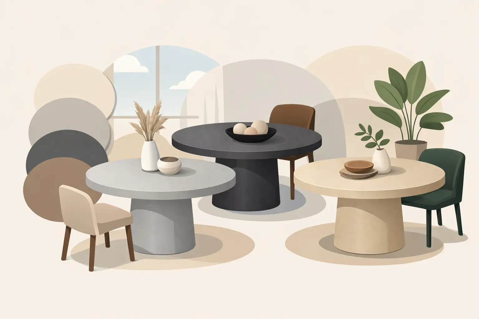 Choosing Concrete Dining Table Colours