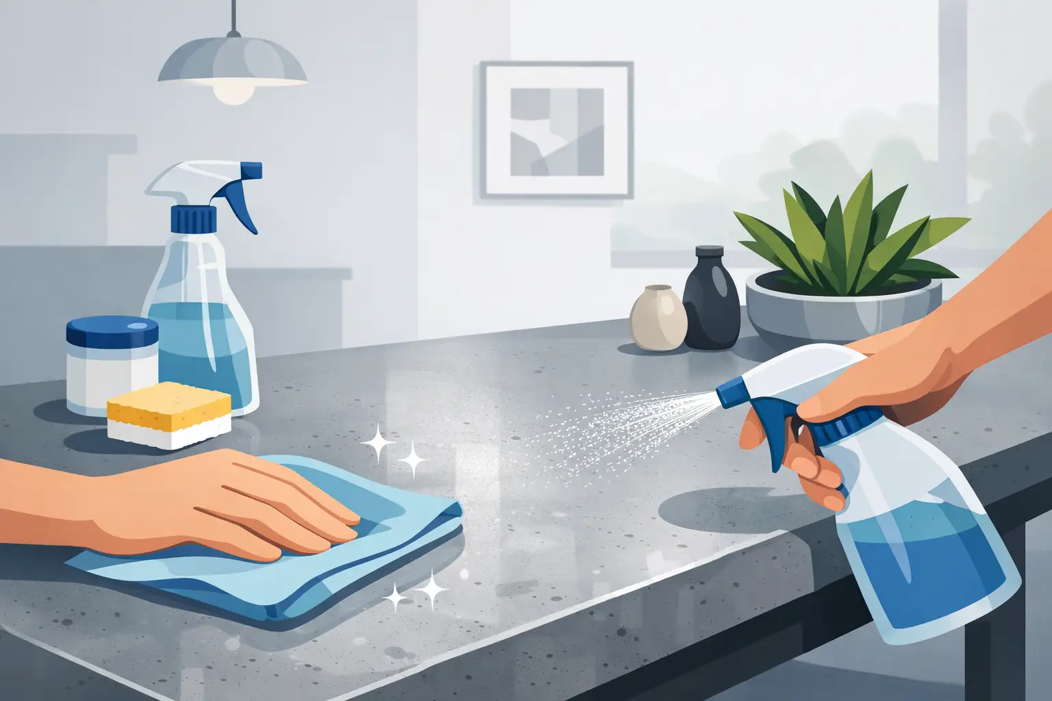 How to Clean a Polished Concrete Table Safely