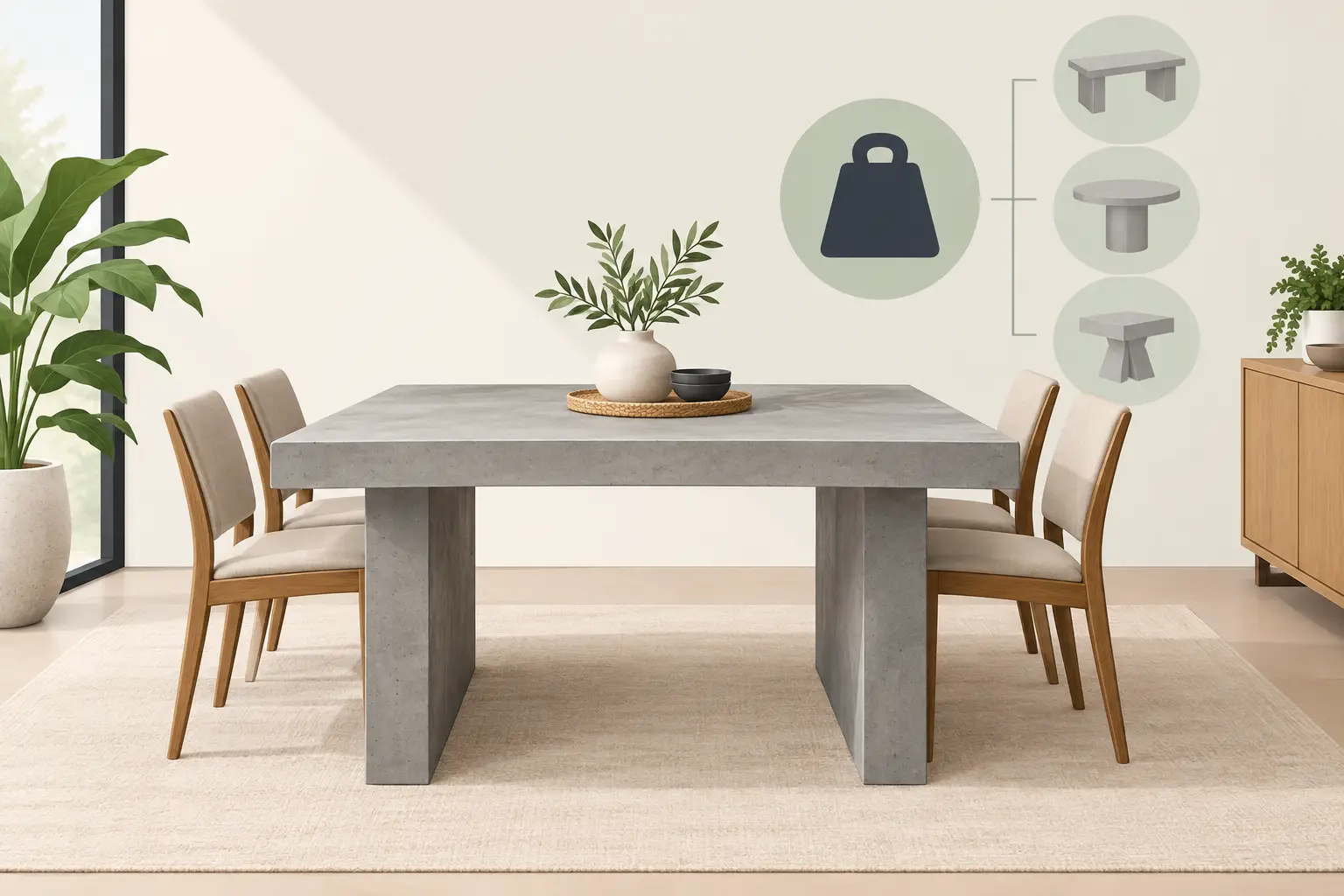 Concrete Table Weight Guide for Your Home